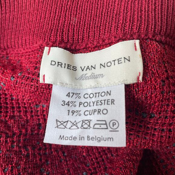 Dries Van Noten Knit Pencil Skirt Rose M Red Grey EUC - Picture 4 of 12